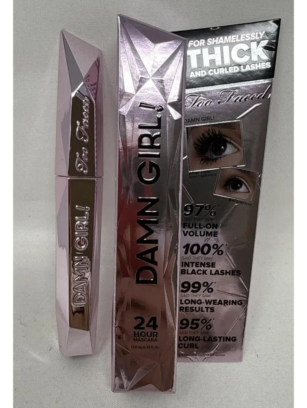 Too Faced Damn Girl! 24 Hour Mascara Makeup 0.43oz - Black CJ#103